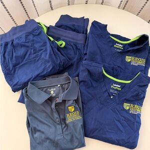 Regis University Nursing Navy Polo & Scrub Set Bundle